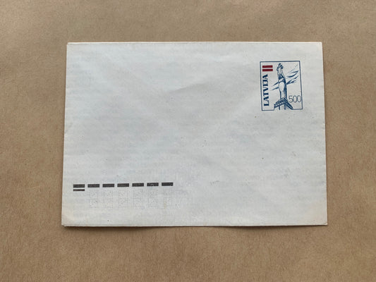 Latvian envelope with printed stamp - Collectible stationery - early 1990