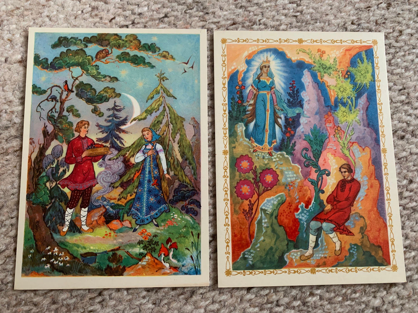 Set of 8 postcards - URAL Tales by P.Bazhov - early 1960's