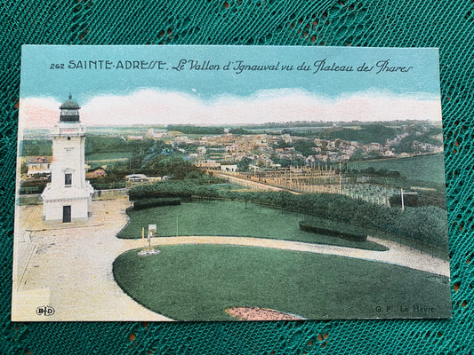 Old postcard - 262 - SAINTE ADRESSE - Le Vallon d'Ignauval vu du Plateau des Phares - Lighthouse - France - early 1900's