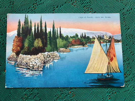 Old postcard - ESARE CAPELLO MILANO - Lago di Garda - Isola del Garda - Lake Garda - 470 - Italy - 1911