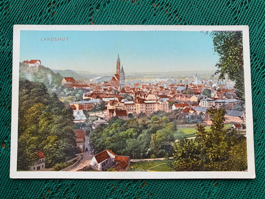 Old postcard - Landshut town - Germany - early 1900's