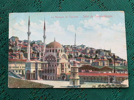 Old postcard - La Mosquée de Tophané - Salut de Constantinople - Istanbul - Turkey - early 1900's