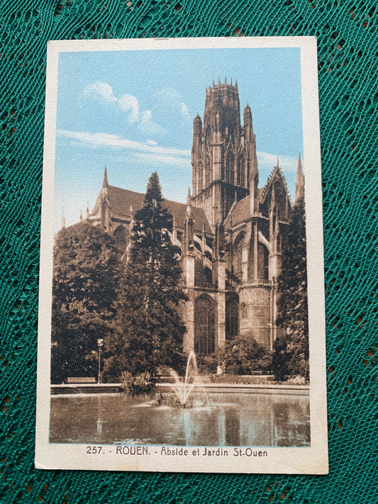 Old postcard - ROUEN - Abside et Jardin St.Ouen - France - Church - early 1900's