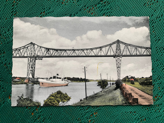 Old postcard - Rendsburg Hochbrücke - railway viaduct - Bridge - Germany - early 1900's