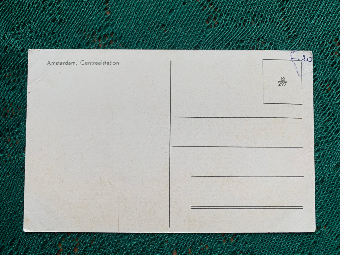 Old postcard - Antique postcard - AMSTERDAM - CENTRAL STATION - Holland - Tram - early 1900's