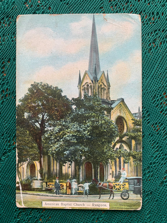 Old postcard - American Baptist Church - Rangoon - Nr.117 - USA - early 1900's