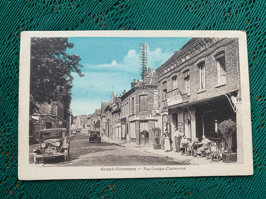 Old postcard - Grand-Couronne - Rue Georges-Clémenceau - France - early 1900's