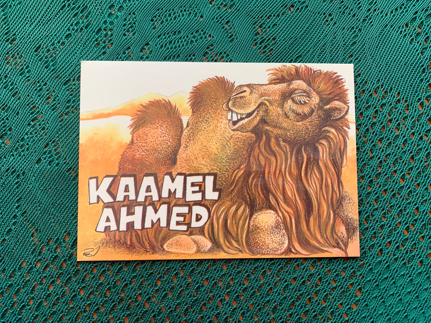 Estonian art postcard - Artist Raivo Järvi - Camel Ahmed - 1982 - unused