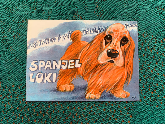 Estonian art postcard - Artist Raivo Järvi - Spaniel Loki - 1981 - unused