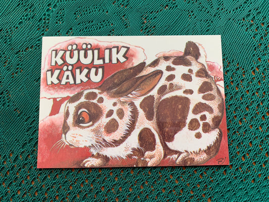 Estonian art postcard - Artist Raivo Järvi - Bunny Kaku - 1981 - unused