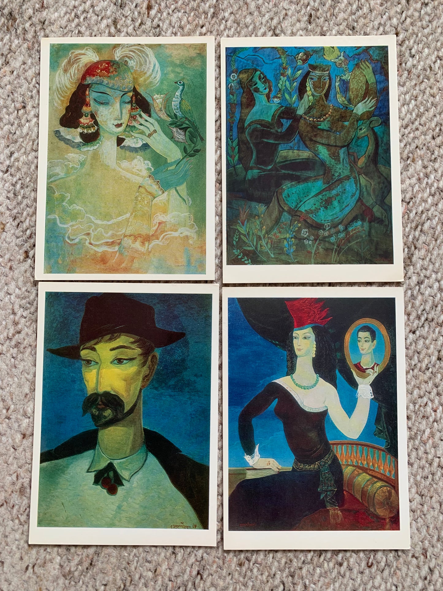 Set of 16 Georgian art postcards - LADO GUDIASHVILI - Printed in USSR - 1982 - unused