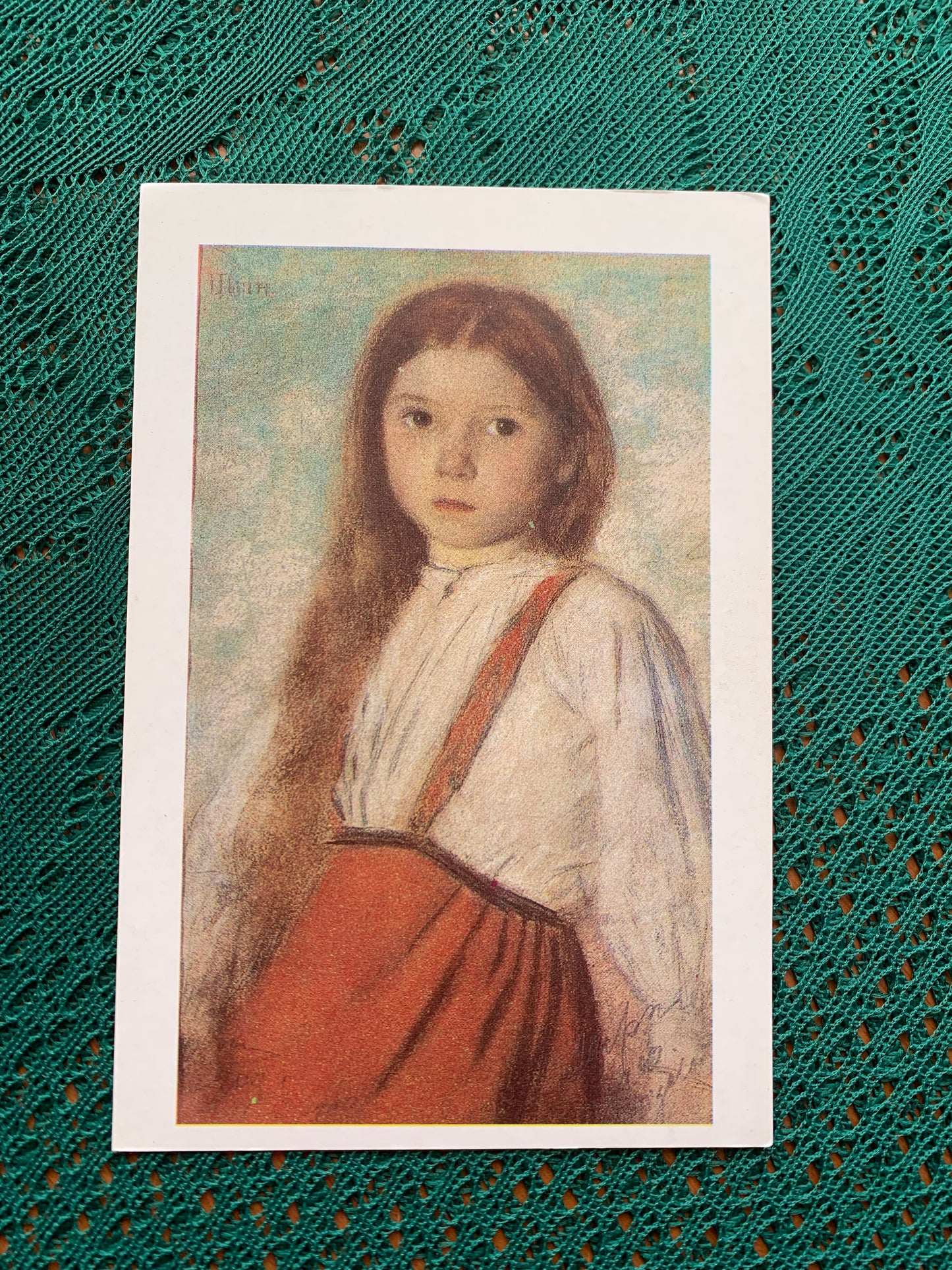 Estonian art postcard - Artist Ants Laikmaa - Little Alma - 1987 - unused