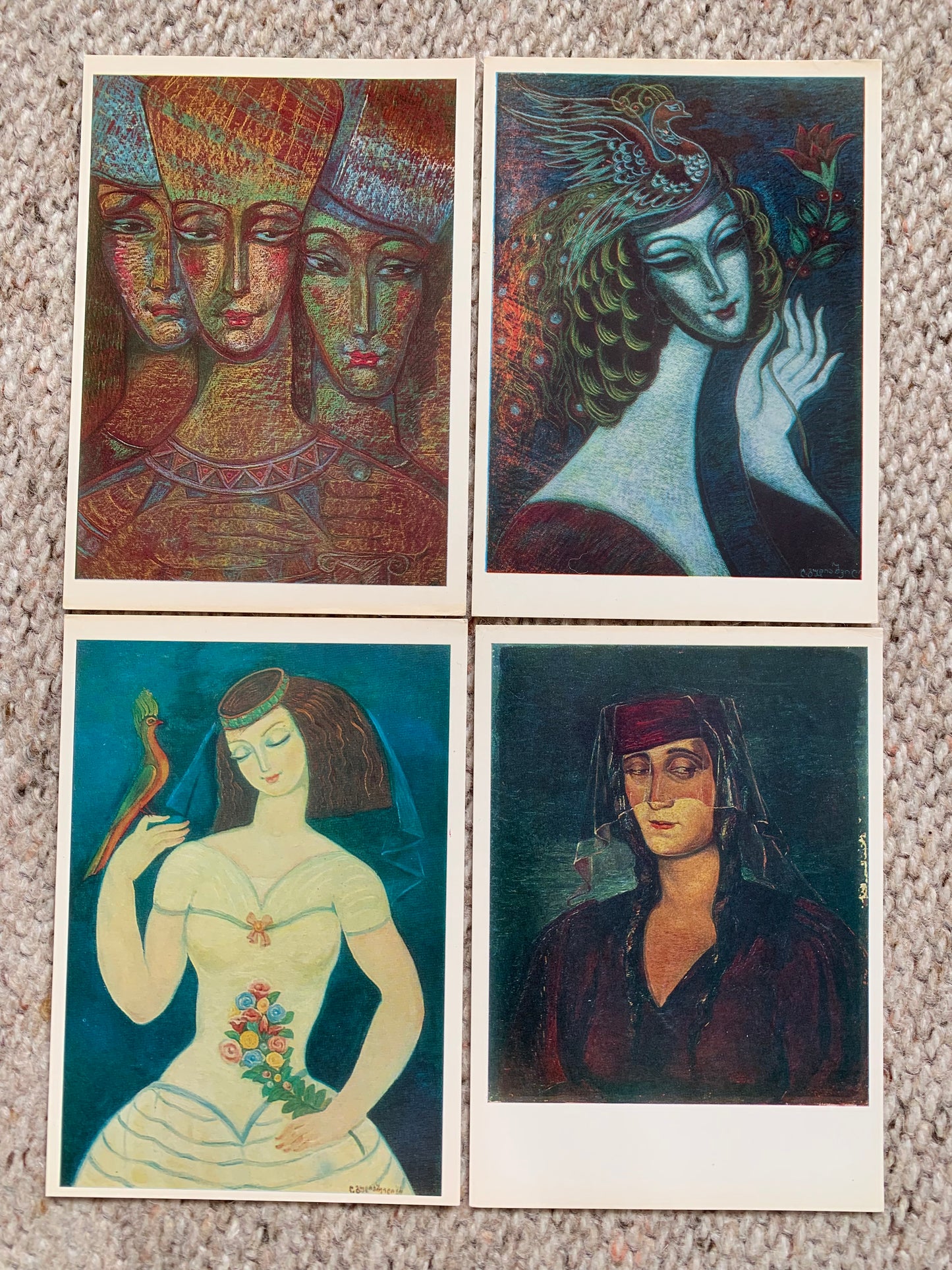 Set of 16 Georgian art postcards - LADO GUDIASHVILI - Printed in USSR - 1982 - unused