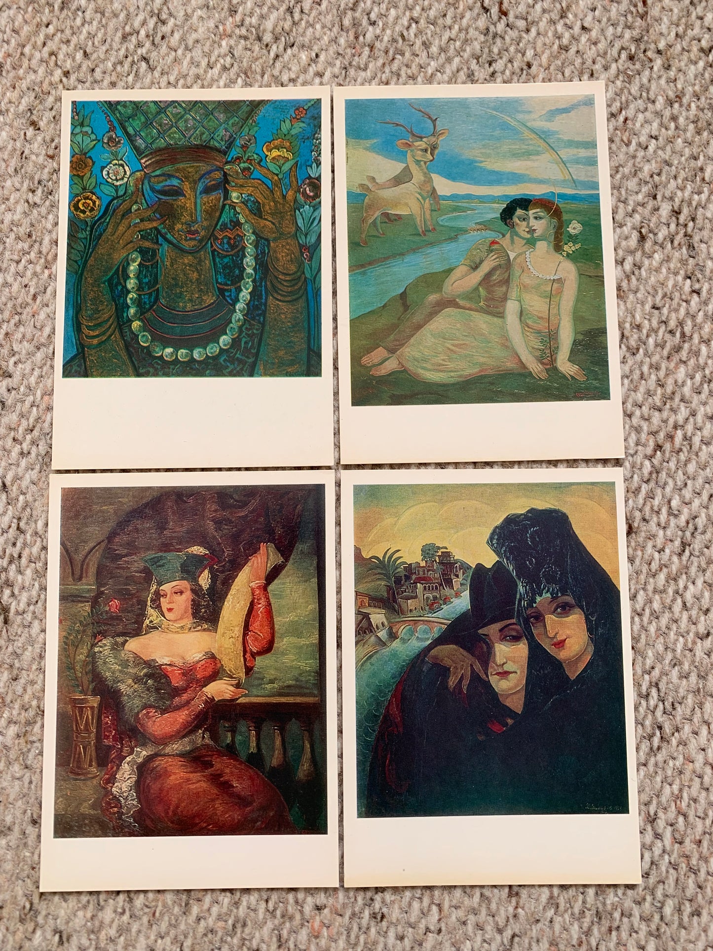 Set of 16 Georgian art postcards - LADO GUDIASHVILI - Printed in USSR - 1982 - unused