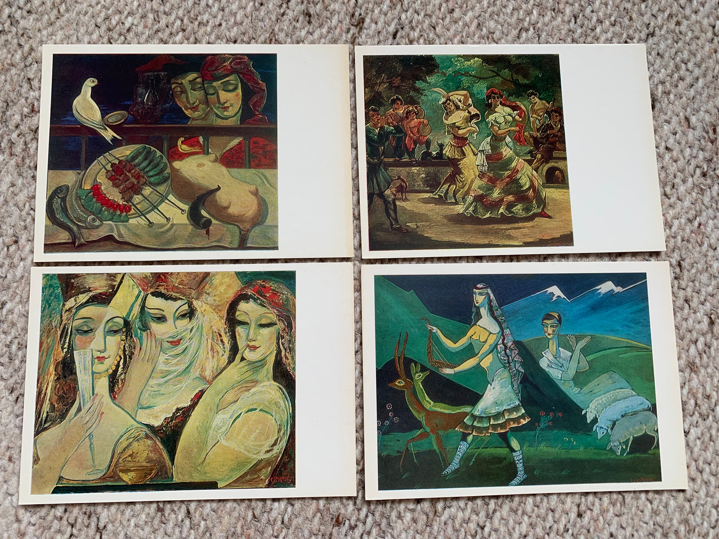 Set of 16 Georgian art postcards - LADO GUDIASHVILI - Printed in USSR - 1982 - unused
