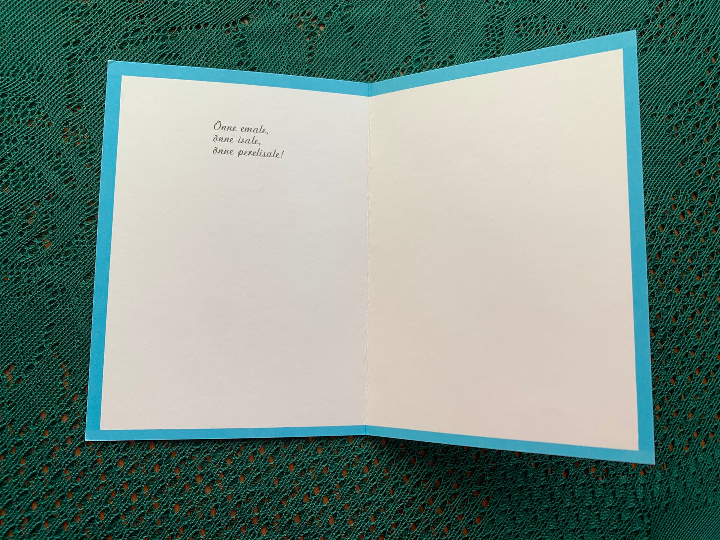 Estonian folded Greeting card - Artist Gunta Randla - Babyboy - Blue Card - 1988 - unused