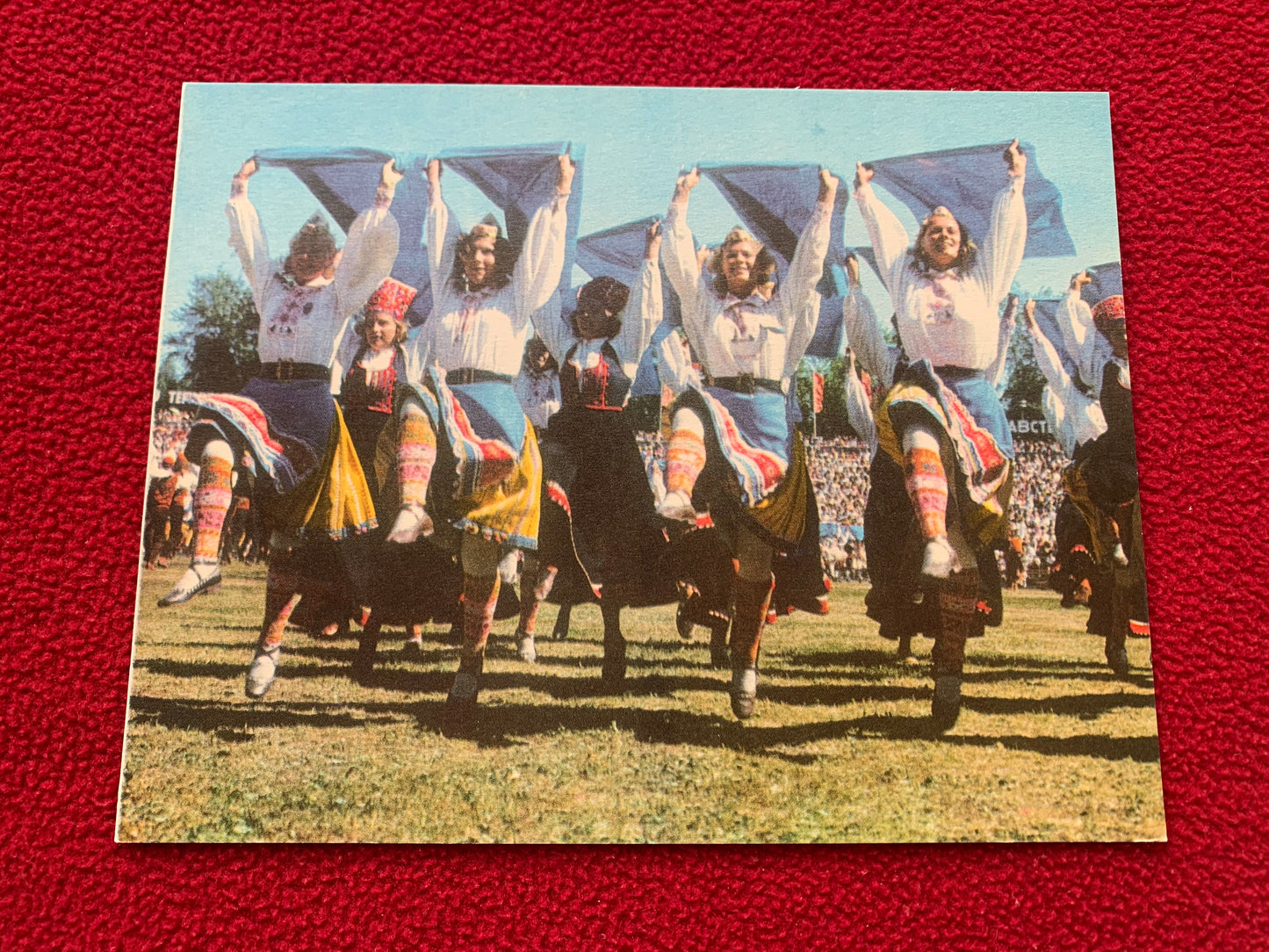 Estonian Dance And Song Festival postcard - Girls dancing in Estonian Folk Dresses - 1975 - unused