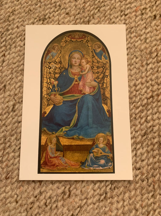 Italian art postcard - FRA ANGELICO - Madonna of humility - Virgen de la Humildad - Greeting card - unused