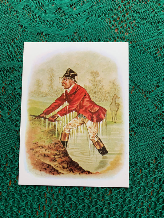 Vintage Chimera art postcard - Produced in UK - A Man Fell from Horse - Unused Greeting card