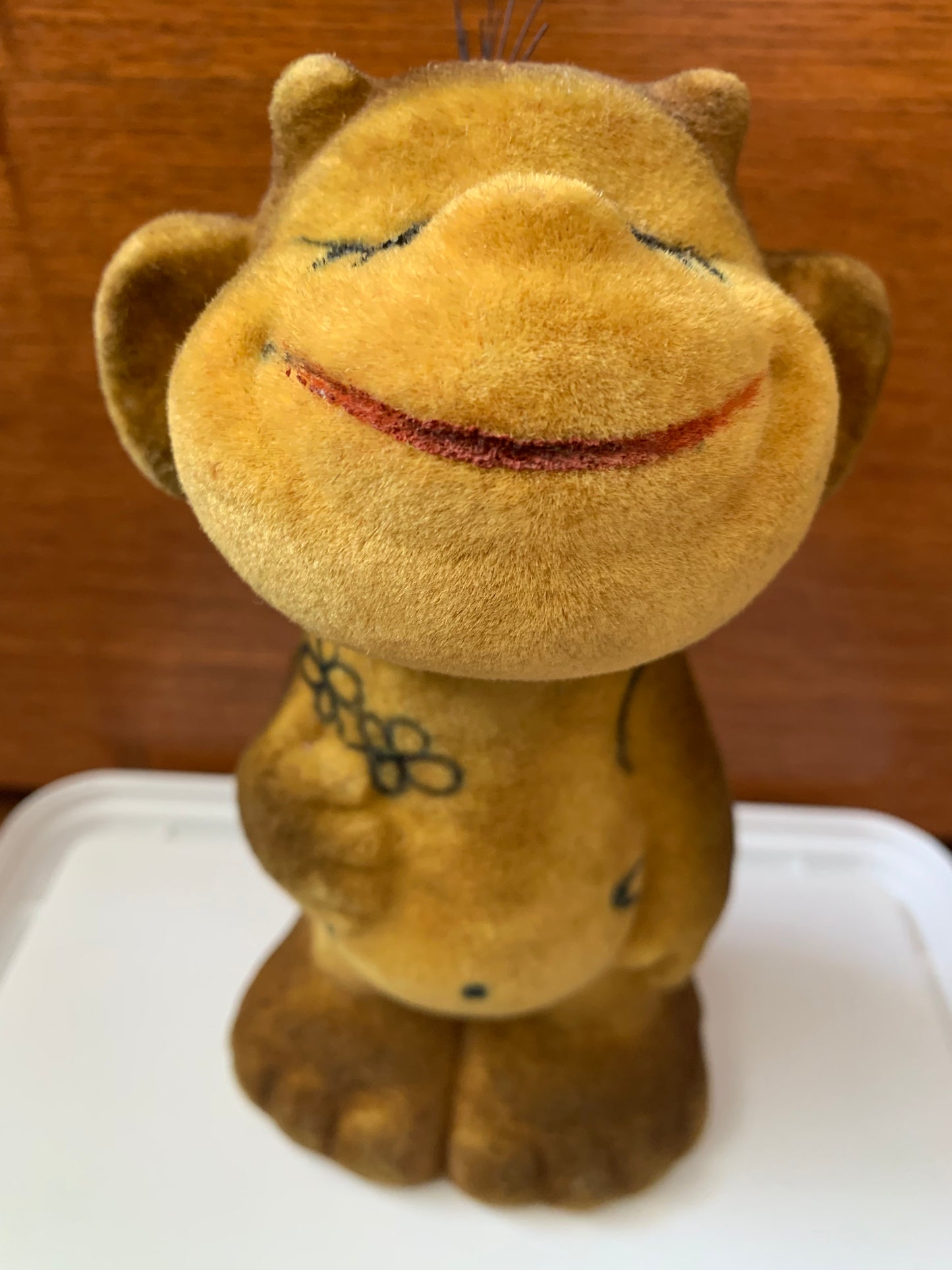 Collectible vintage plush toy from USSR - 1970s polymer soft toy CUTE MONKEY - Soviet time souvenir