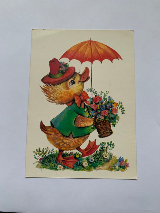 Russian art postcard - Greeting card - Artist Manilova - Printed in USSR - 1980 - unused