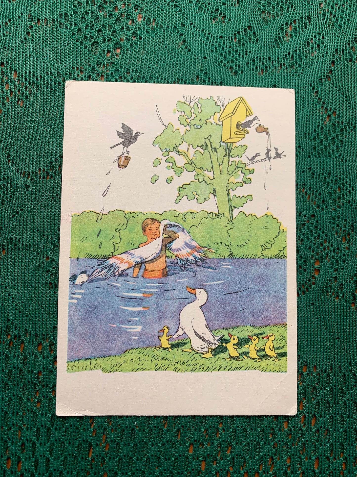 Fairy-tale postcard - K. Chukovsky. “Moidodyr” - Printed in USSR - 1970 - unused
