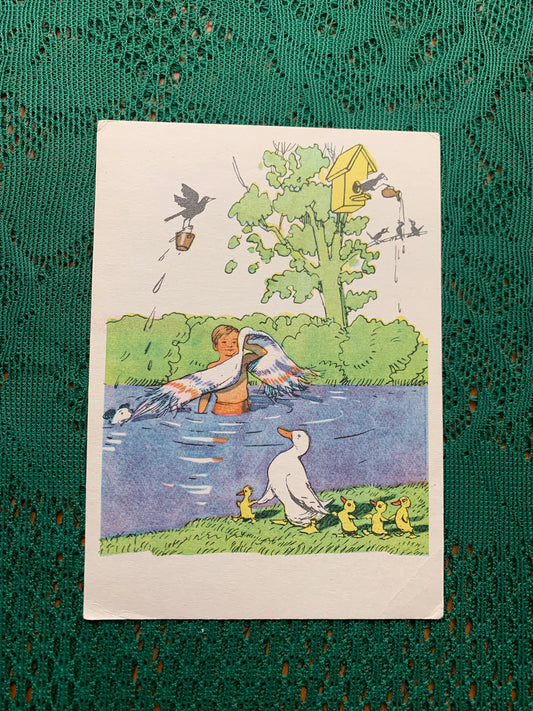 Fairy-tale postcard - K. Chukovsky. “Moidodyr” - Printed in USSR - 1970 - unused