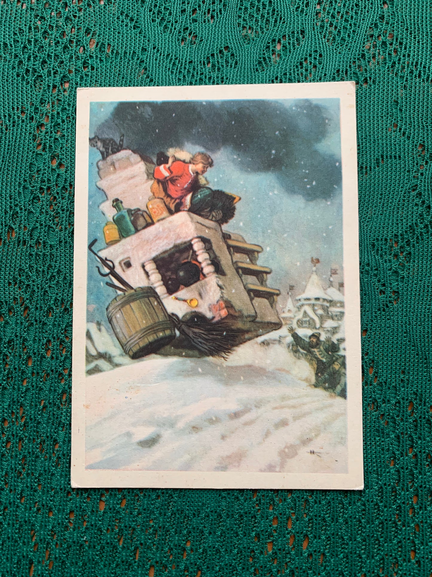 Fairy-tale postcard - Russian Fairy tale "BY PIKE'S ORDER" - Printed in USSR - 1956 - unused