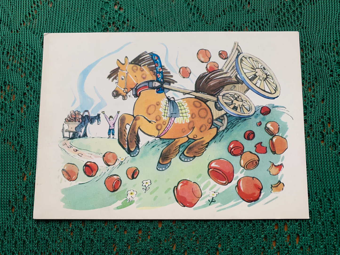 Fairy-tale postcard - "String of carts". The fable by Ivan Krylov - Printed in USSR - 1967 - unused