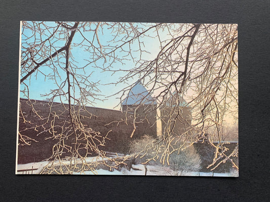 Folded view card from 1987 - Snowy Tallinn - Estonia in Soviet time - Printed in USSR - Unused postcard