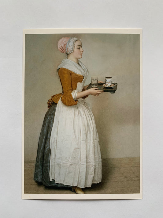 German art postcard - Artist Jean-Etienne Liotard - Das Schokoladenmädchen - Printed in Germany - 2000s - unused