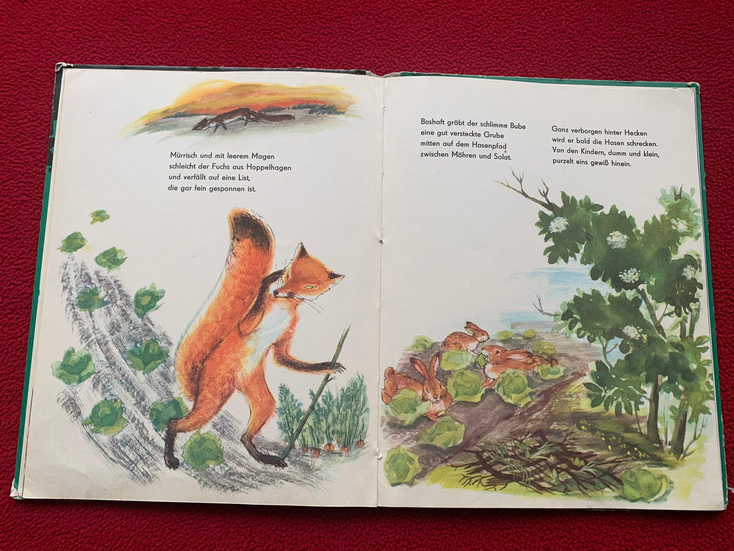 German Children's Book from 1962 - THE DECEIVED FOX - DER BETROGENE FUCHS - Printed in GDR (East Germany)