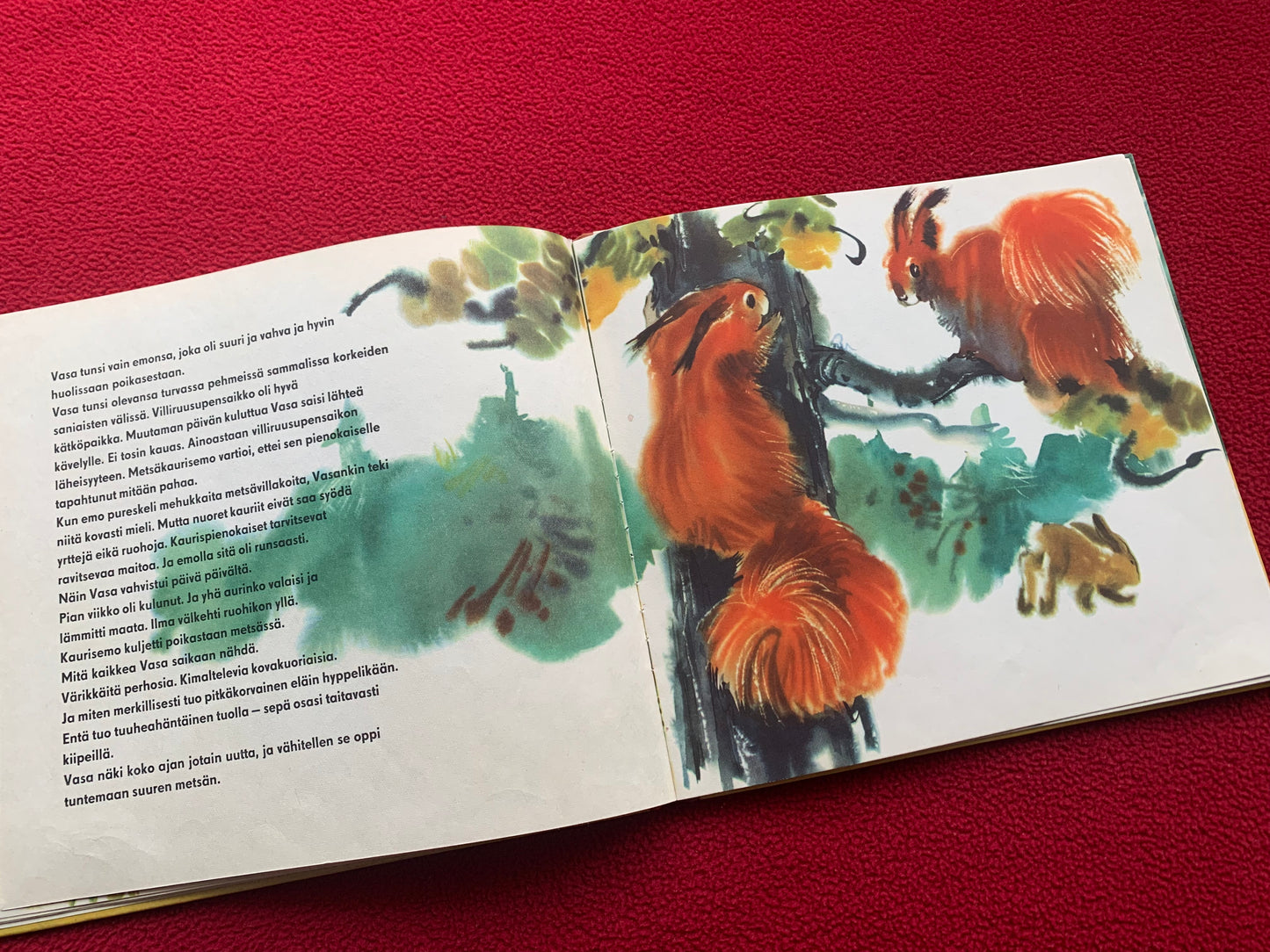 Finnish Children's Book from 1958 - Vasa, a small roe deer - Printed in GDR (East Germany) - Lovely vintage illustrations