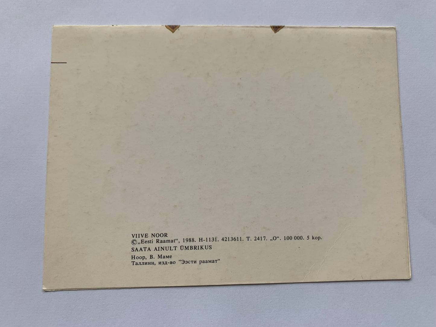 Estonian art postcard - Artist Viive Noor - FOR MOTHER - Flowers - 1988 - unused