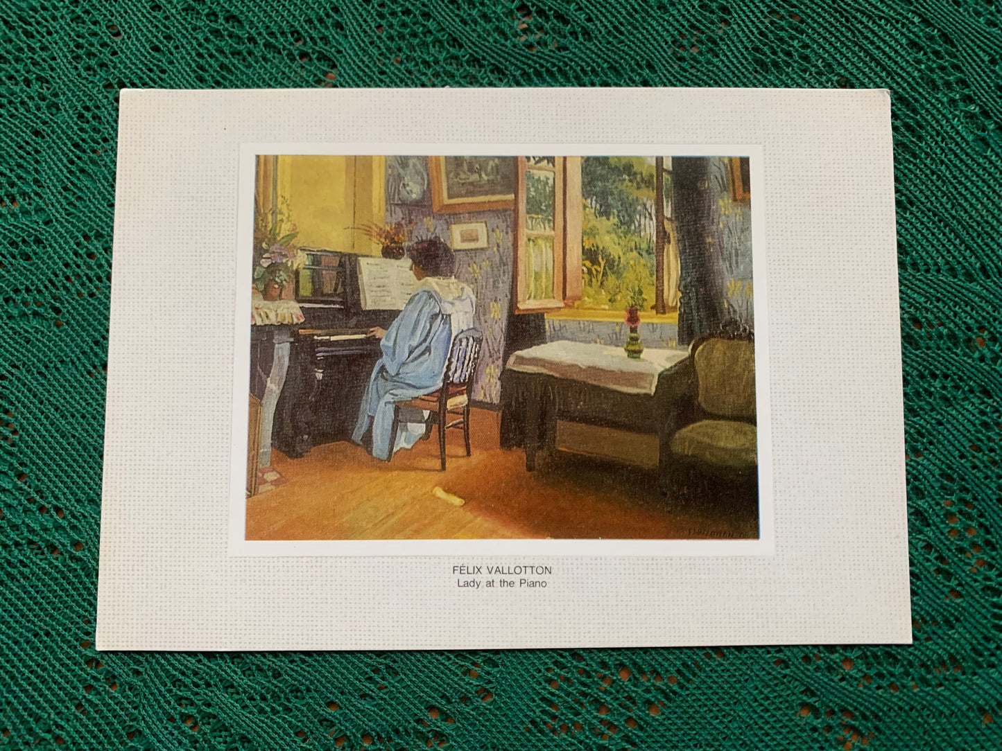Russian art postcard - Artist Félix Vallotton. 1865-1925 Lady at the Piano. 1904 Oil on canvas. - Printed in USSR - 1983 - unused