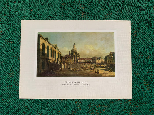 Russian art postcard - Artist Bernardo Bellotto (1720-1780) New Market Place in Dresden, Between 1747 and 1755 Oil on canvas - Printed in USSR - 1982 - unused