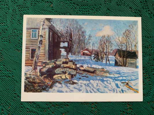 Russian art postcard - Artist Stanislav Zhukovsky (1873-1944) March. 1900 Oil on canvas - Printed in USSR - 1978 - unused