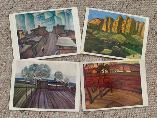 Soviet art postcards - Nature view cards - Artist V.Rogachev - 1979 - unused