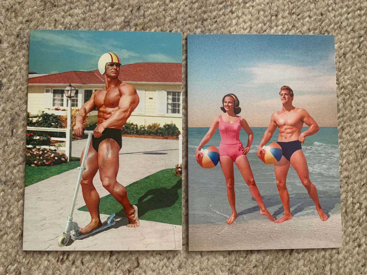 2 UK art postcards - Bikini DESIGNED BY MAX HERNN - Printed in England - 2000s - unused