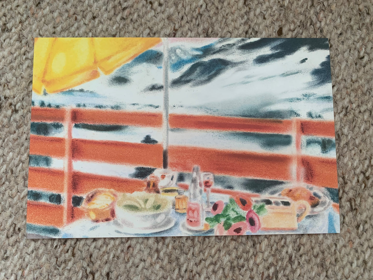 ST. MORITZ Switzerland. Lisa Mouchet art postcard - A taste of the town Swiss Walnut Tart - collectible postcards - 2000s - unused