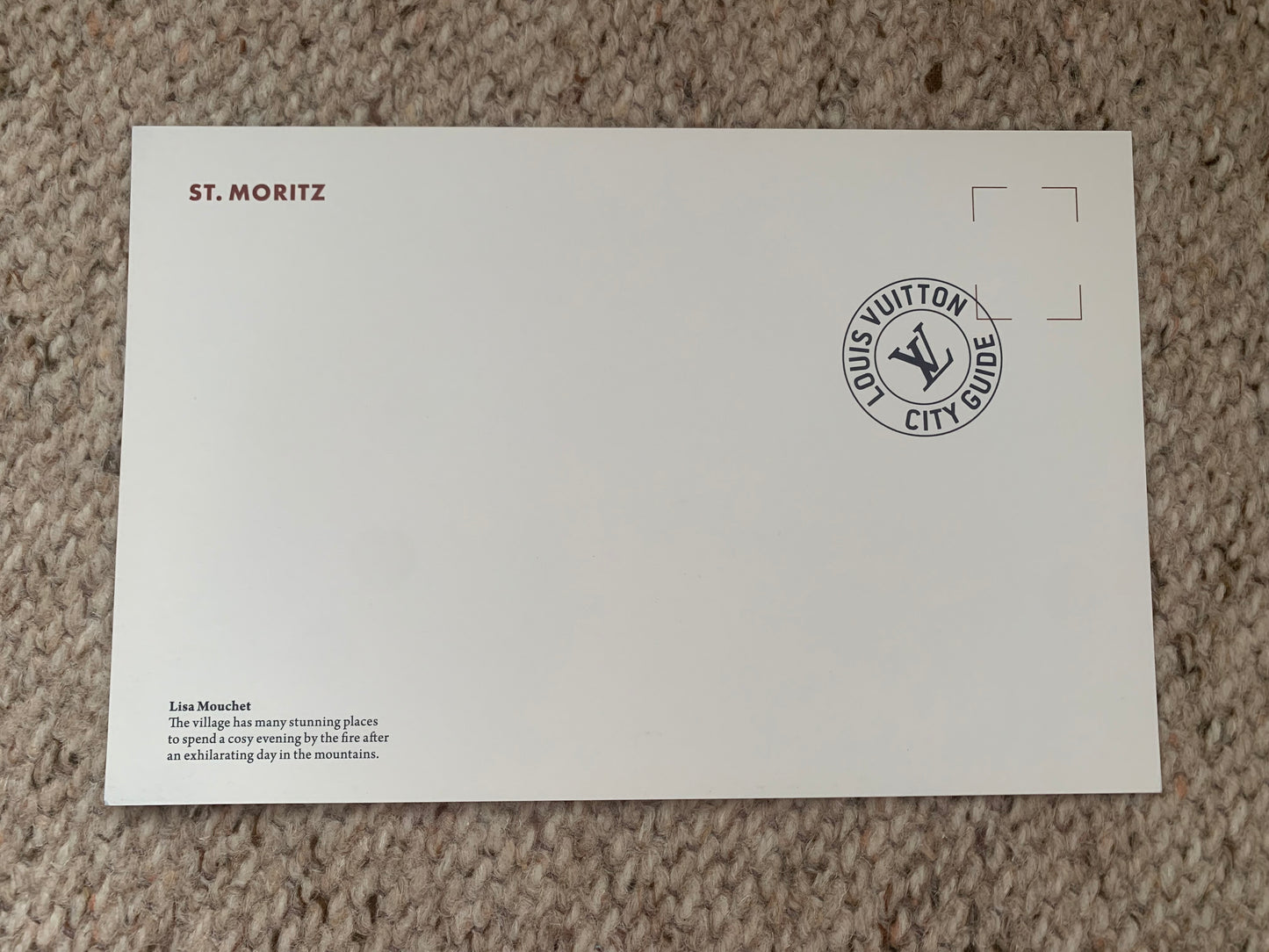 A cozy fireplace postcard - St.Moritz mountains - 2000s - unused
