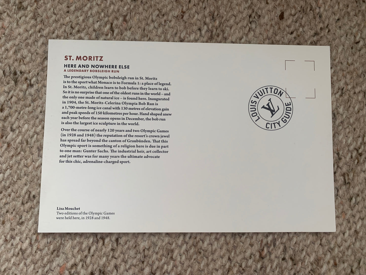 ST. MORITZ Switzerland. Lisa Mouchet art postcard - Olympic Games in St.Moritz - Figure Skating - Winter - collectible postcards - 2000s - unused