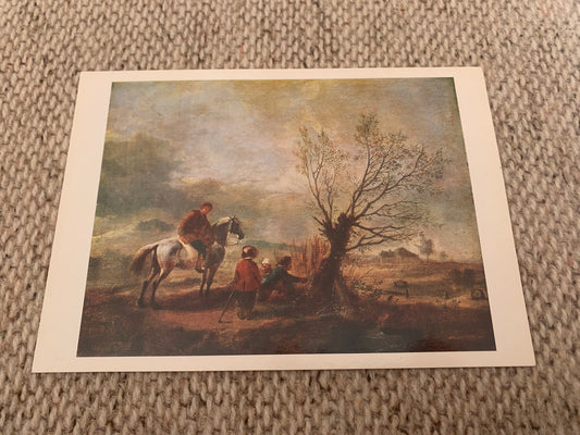 PHILIPS WOUWERMAN art postcard - Young Fowlers - Reproduction - Aurora Art Publishers - The Hermitage in Leningrad - 1979. Russia USSR - unused