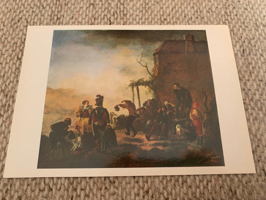 PHILIPS WOUWERMAN art postcard - Peasant Carousal - Reproduction - Aurora Art Publishers - The Hermitage in Leningrad - 1979. Russia USSR - unused