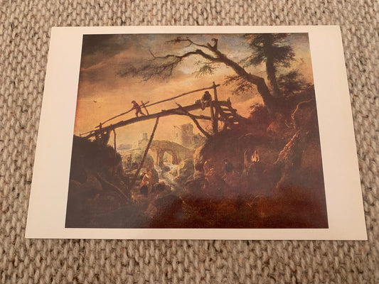 PHILIPS WOUWERMAN art postcard - Landscape with a Bridge - 1979 - unused