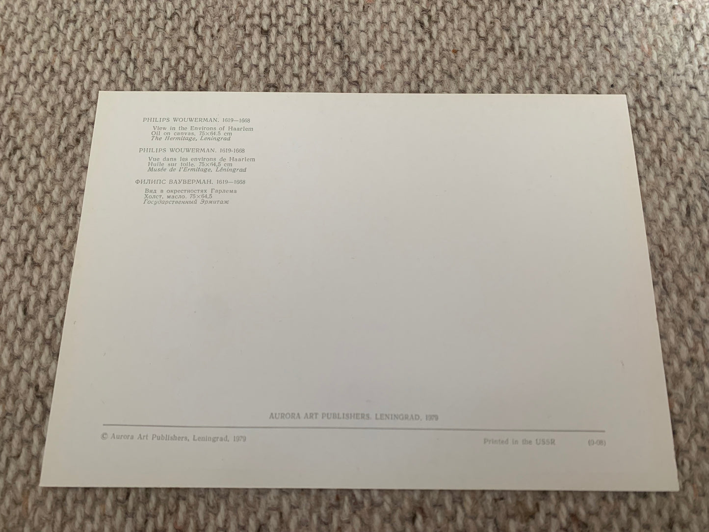 View In the Environs of Haarlem - PHILIPS WOUWERMAN - 1979 - unused