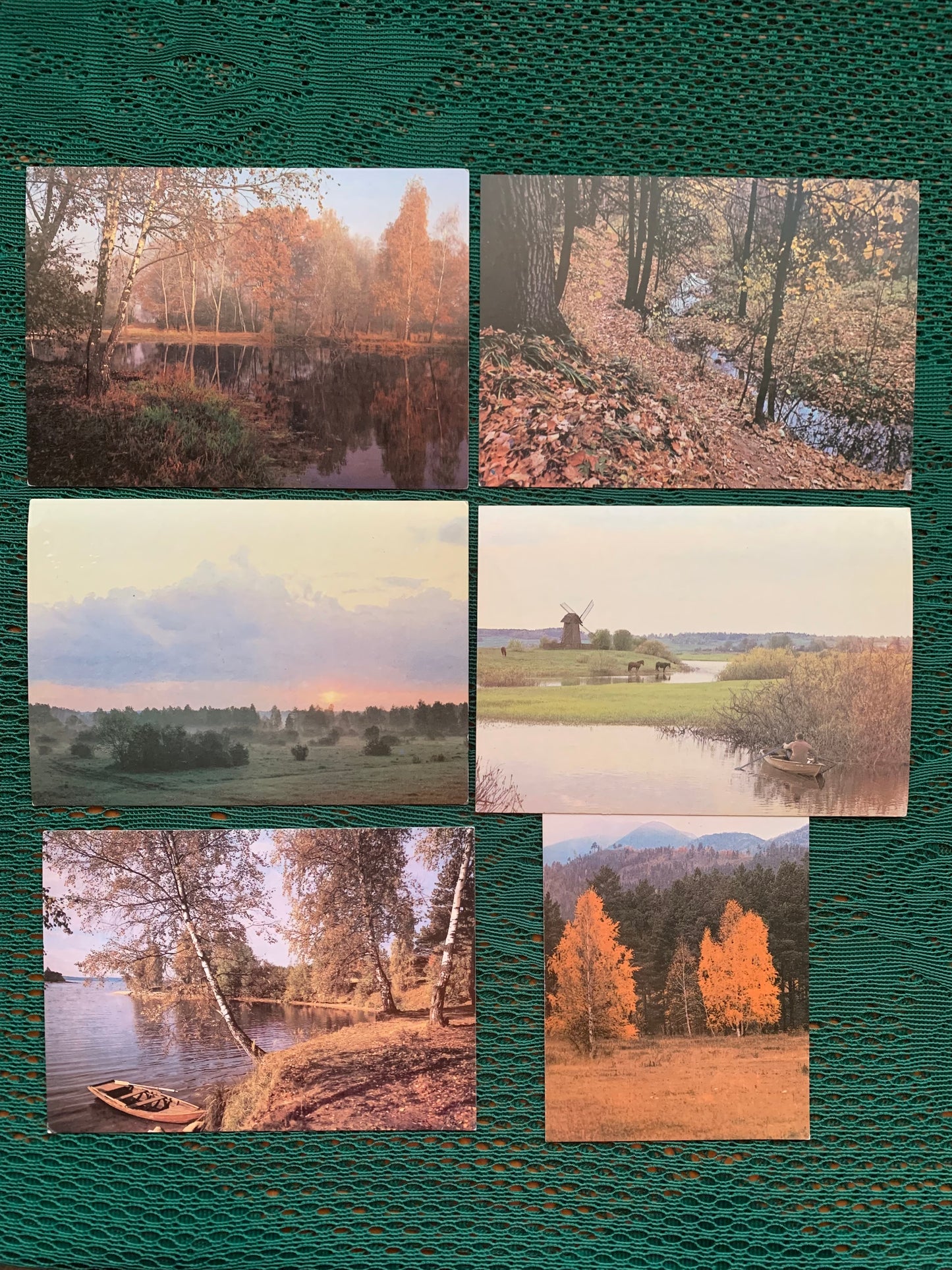 Soviet postcards - Nature view cards - Seasons - 1980s - unused