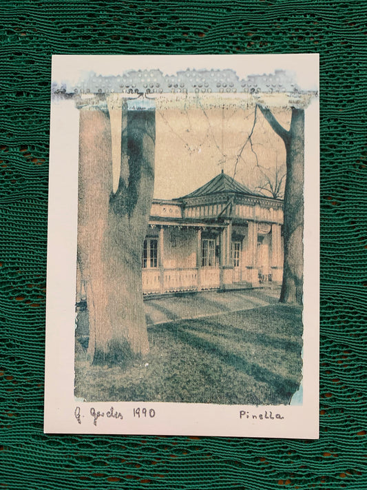 Art Gerdes postcard - POLAROID UNIQUE TRANSFER - TURKU, PINELLA 1848 - Gerdes 1990 - unused