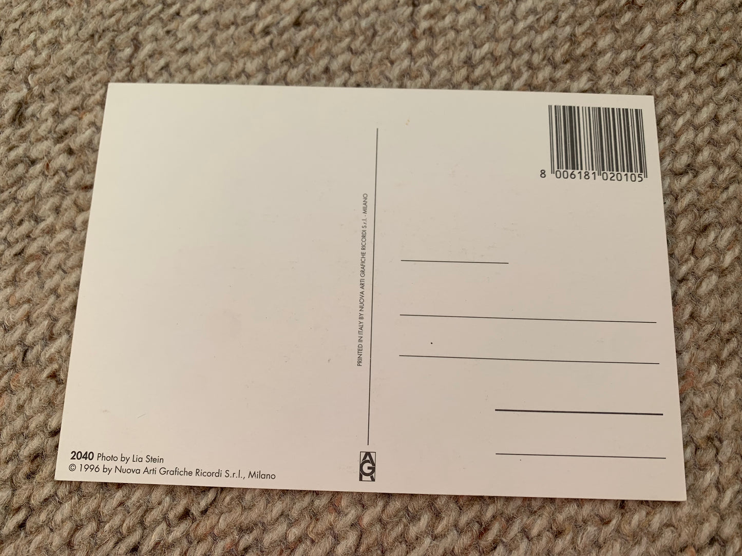 CAT postcard - Collectible card - Printed in Italy - 1996 - unused