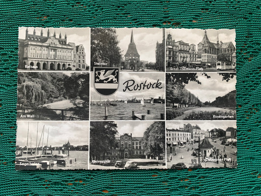 Old German postcard - Town Rostock - 1950s - Unused